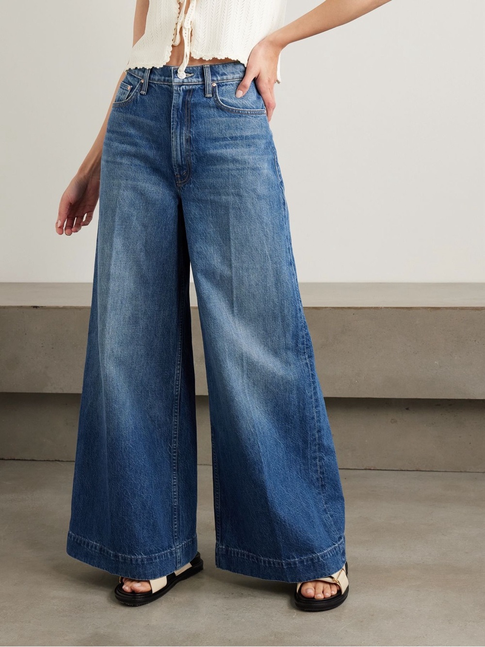 Mother The Headliner Sneak high-rise wide-leg jeans - Picture 3 of 12